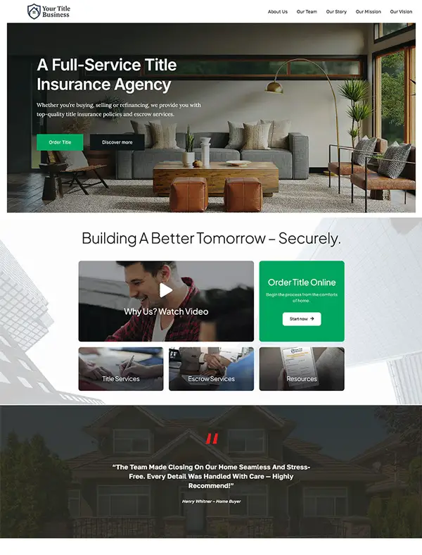 custom title and escrow website design